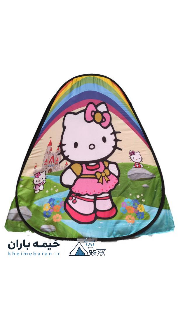 چادر بازی کودک مدل کیتی با درب و پنجره توری و کیف حمل